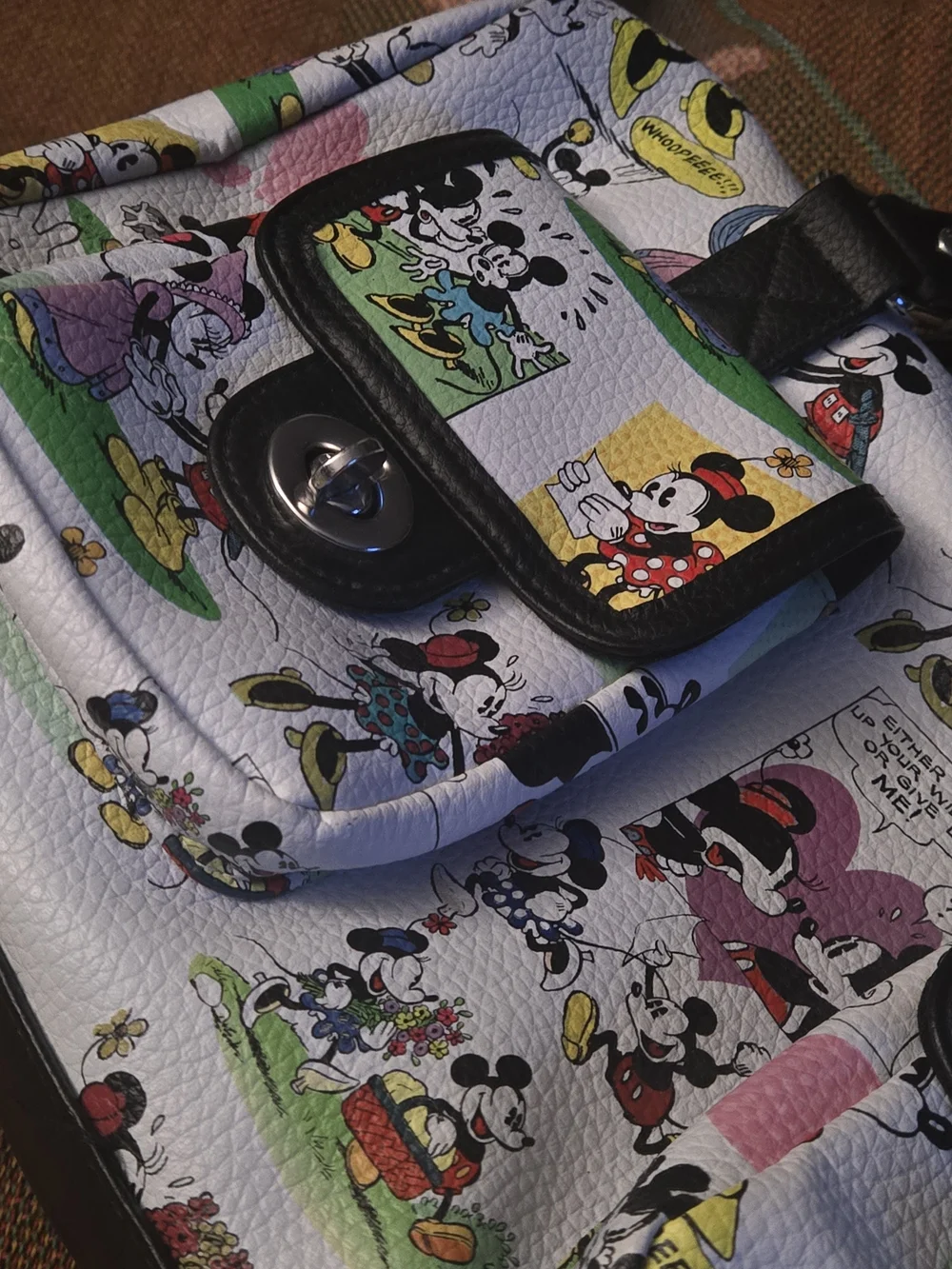 Authentic Disney Parks Comic-Print Mickey & Minnie Satchel